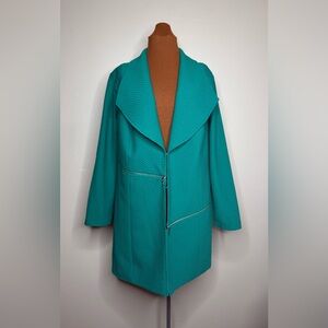 Nygard Teal Green Zipper Detail Blazer Jacket Size 1X